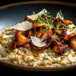 Recipe card image for Gordon Ramsay's authentic mushroom risotto.