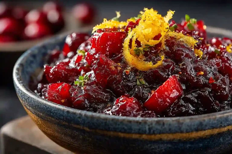 Gordon Ramsay cranberry sauce with apple chunks and orange zest