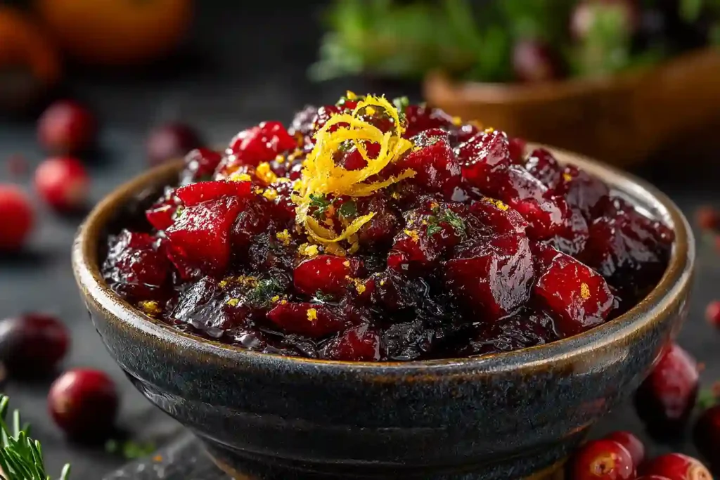Gordon Ramsay Cranberry Sauce: The best 5-Star Recipe in 15 Minutes 4 Gordon Ramsay cranberry sauce served warm with spiced apple and citrus