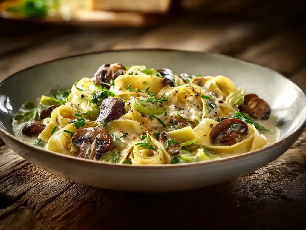 Gordon Ramsay Leek and Mushroom Pasta: The #1 Reason Yours Are Watery 4 Gordon Ramsay Leek and Mushroom Pasta served with crusty garlic bread