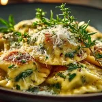 Perfect Ravioli plated with elegantly folded pasta_result