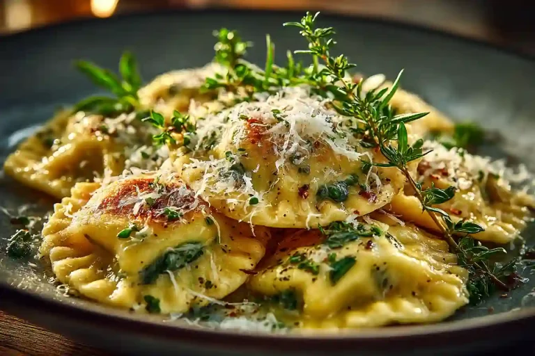 Perfect Ravioli plated with elegantly folded pasta_result