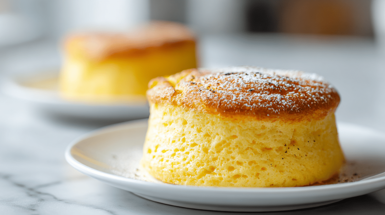 A delicious gordon ramsay egg souffle that is light, fluffy, and beautifully golden.