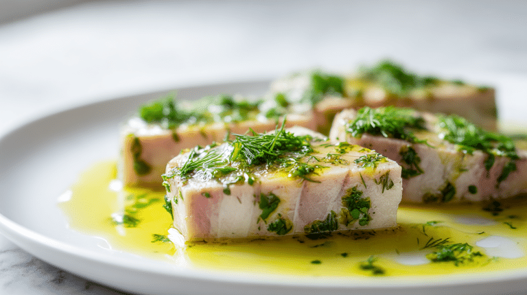Gordon Ramsay swordfish steaks drizzled with olive oil and lemon juice