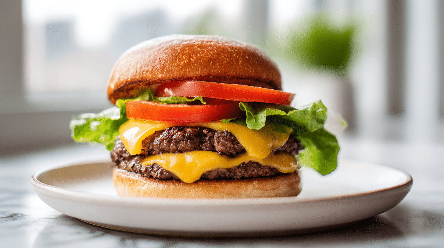 Explore the flavors of a gordon ramsay wagyu burger in this image