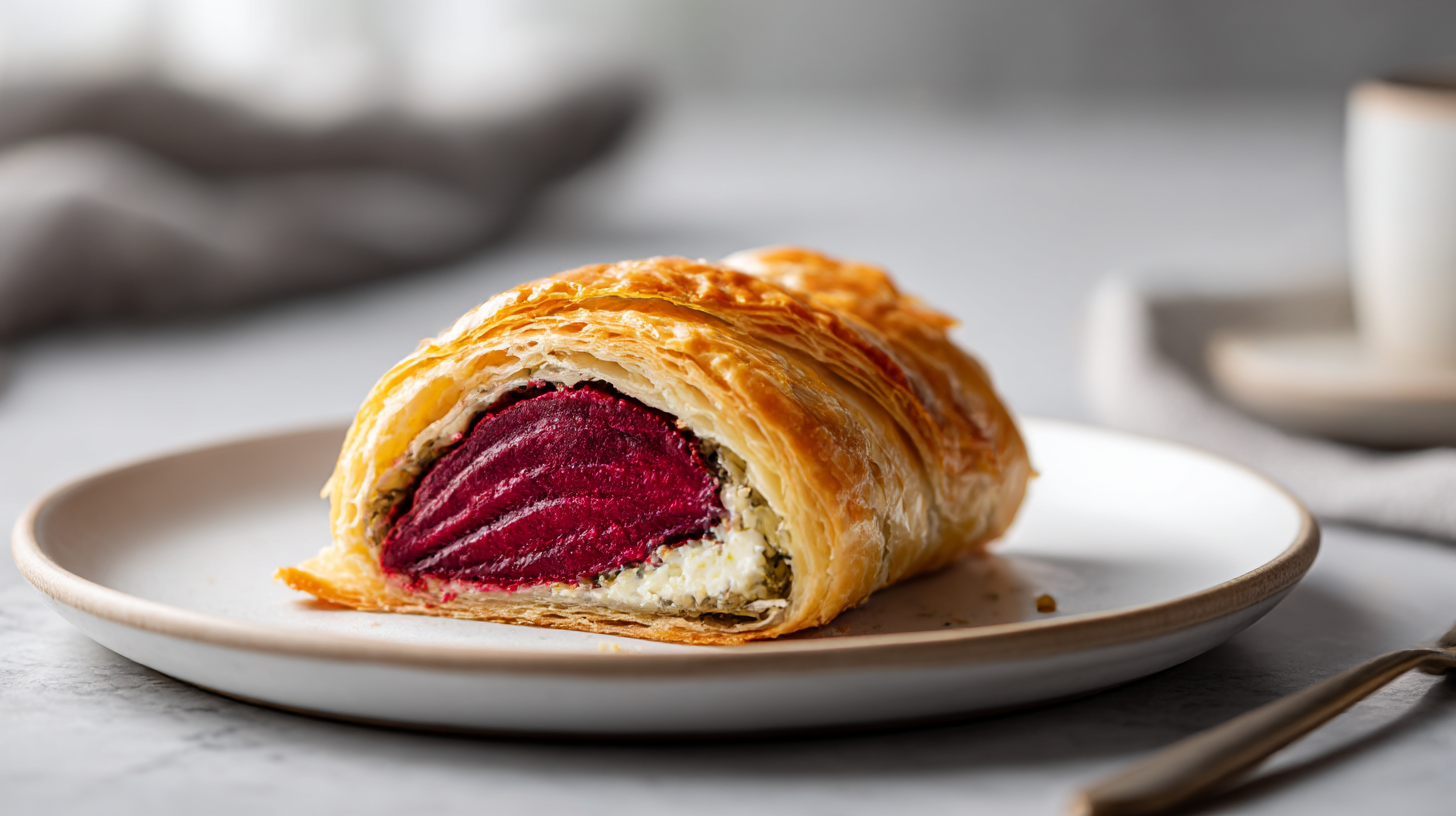 gordon ramsay beetroot wellington on plate