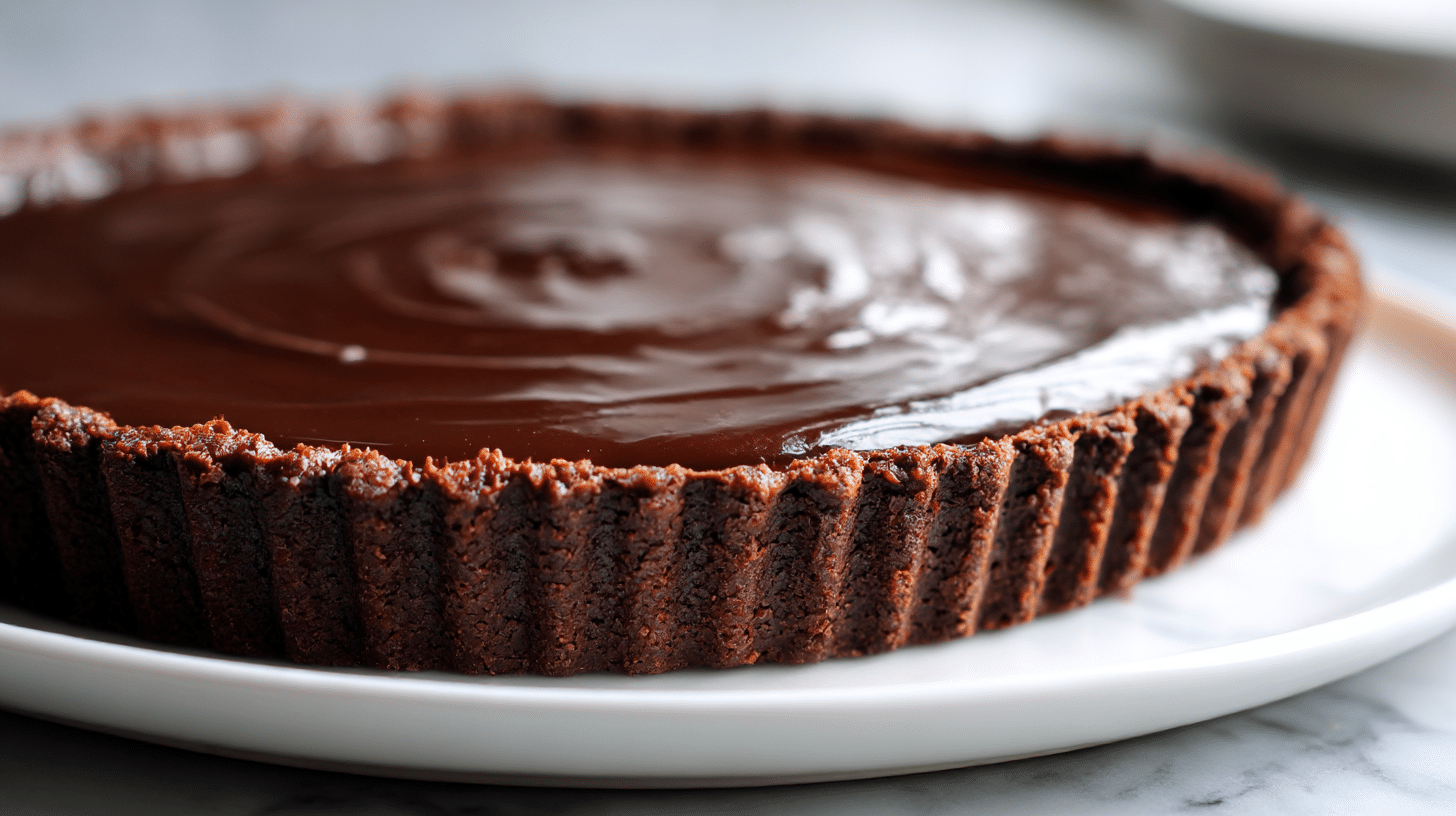 gordon ramsay chocolate tart with exquisite texture.