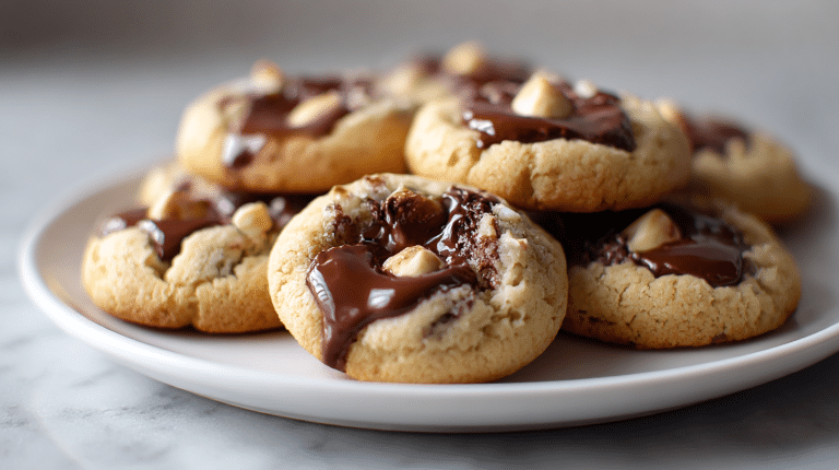 Gordon Ramsay fondue cookies with a melting chocolate hazelnut center