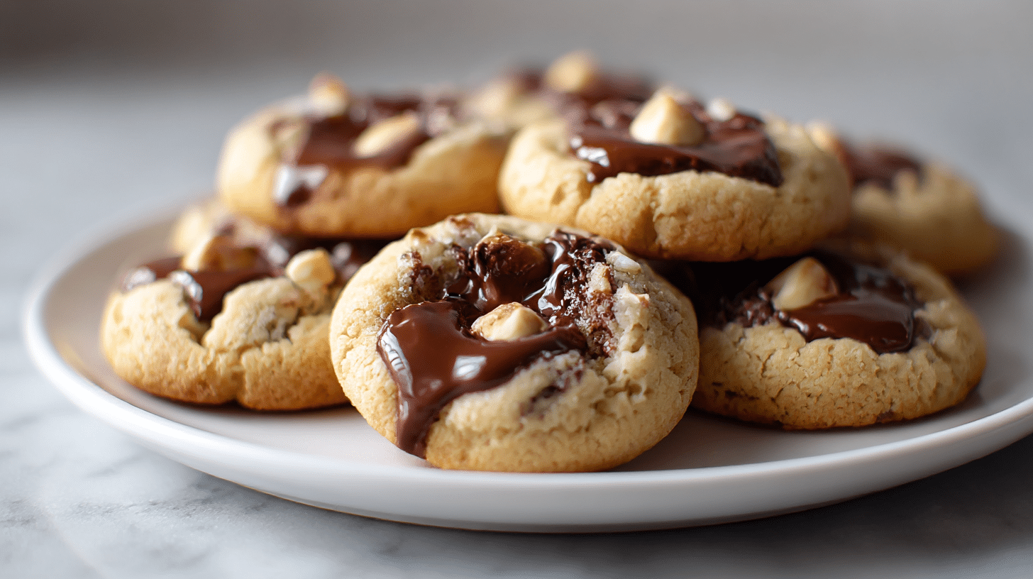 Gordon Ramsay fondue cookies with a melting chocolate hazelnut center