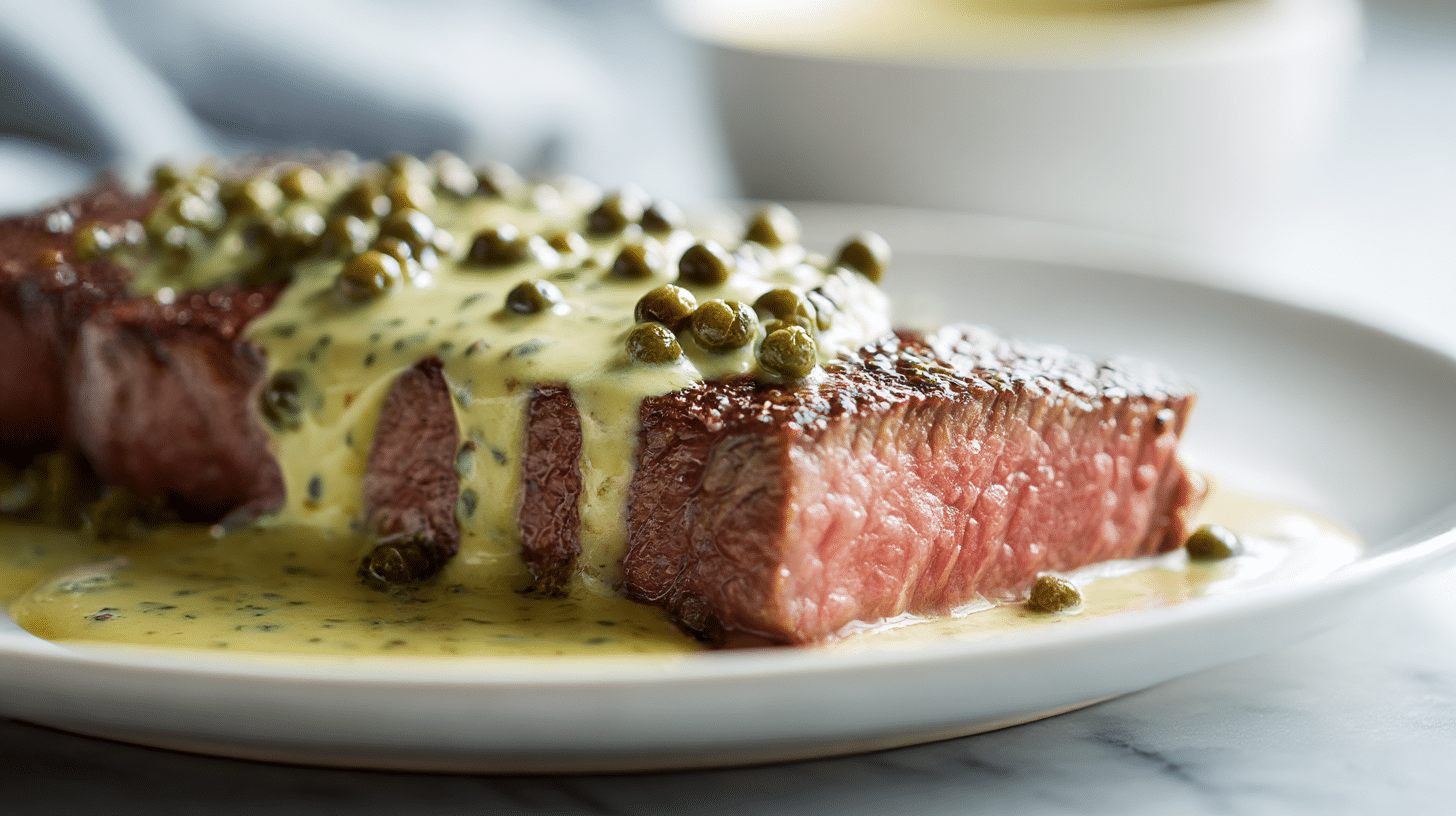 gordon ramsay green peppercorn sauce artistic drizzle
