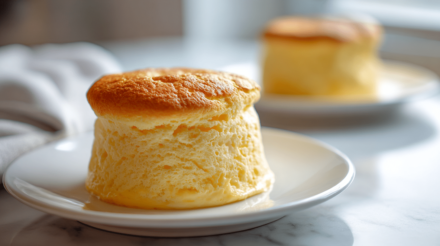 gordon ramsay passion fruit souffle in a close-up view
