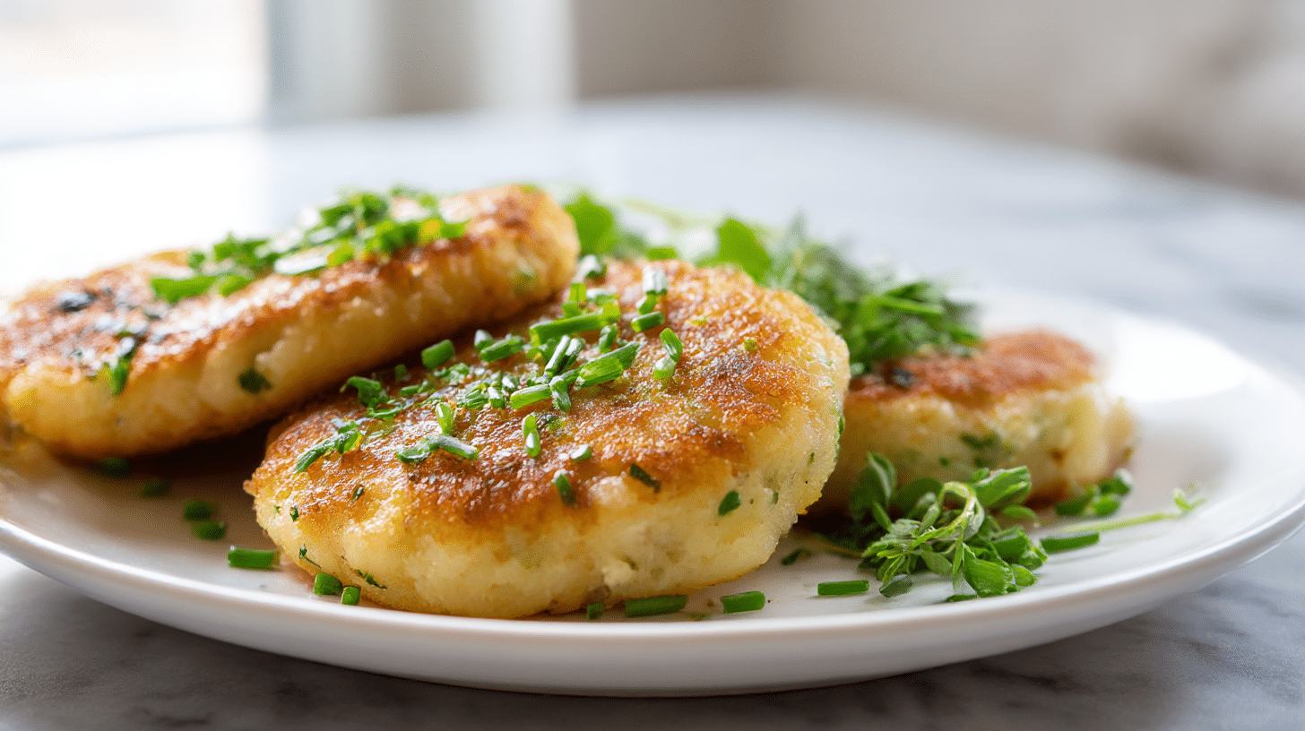 gordon ramsay potato cakes served on a grey marble counter