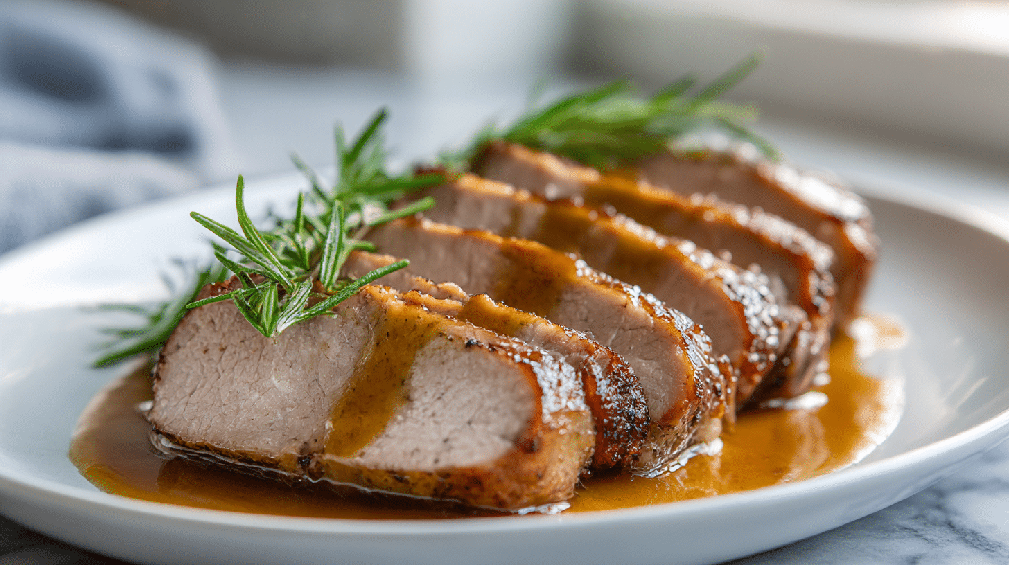 gordon ramsay roast pork loin closeup