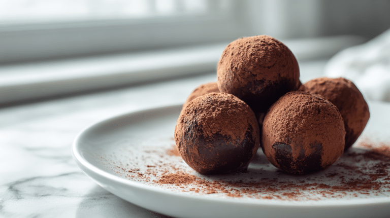 gordon ramsay mint chocolate truffles on a white plate