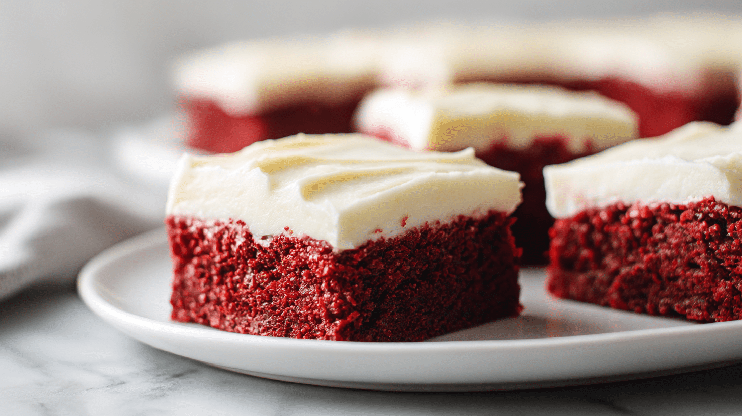 Gordon Ramsay red velvet brownies with cream cheese frosting