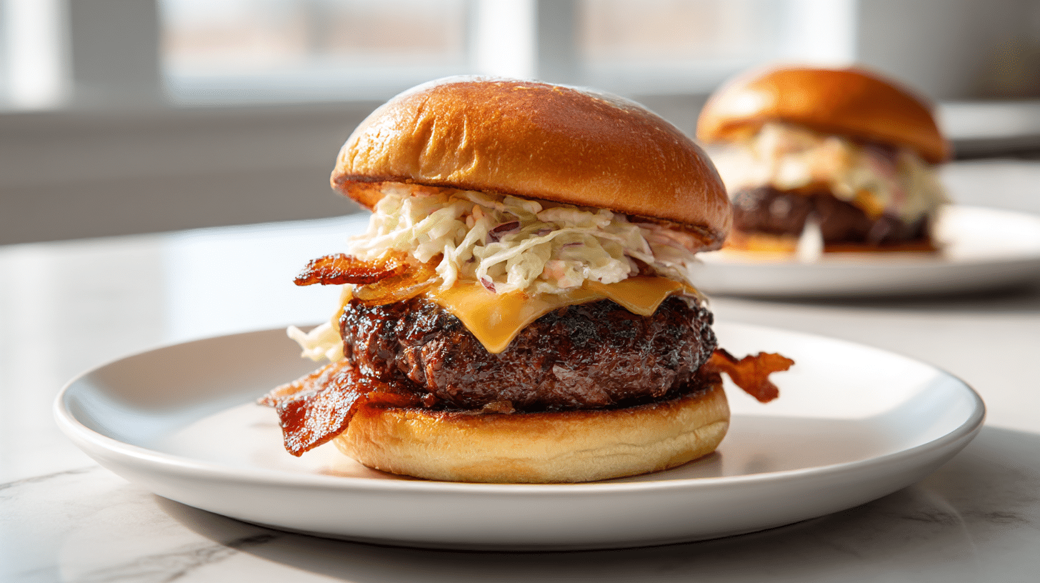 gordon ramsay bbq burger on plate