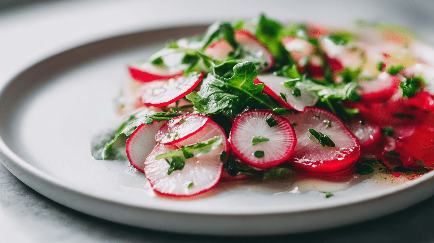 gordon ramsay radish salad showcasing vibrant colors and fresh ingredients