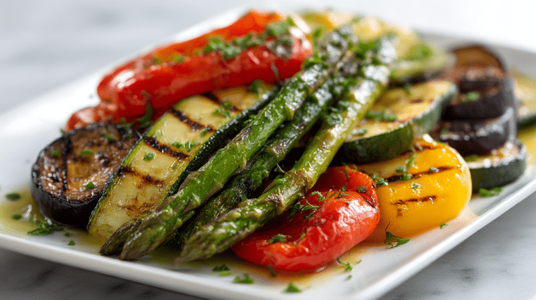 Gordon Ramsay Grilled Vegetables with Herbs Recipe 2 A vibrant platter of grilled vegetables with herbs.